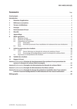 ISO 14852:2021 ISO 14852:2021 - Évaluation de la biodégradabilité aérobie ultime des matériaux plastiques en milieu aqueux — Méthode par analyse du dioxyde de carbone libéré
Released:6/21/2021 - Page 3 preview