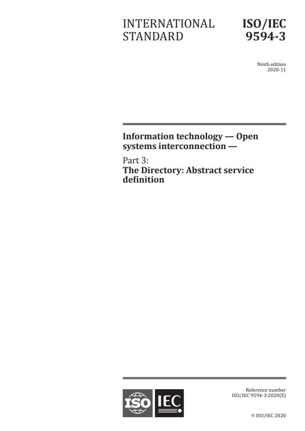 ISO/IEC 9594-3:2020 - Information technology -- Open systems interconnection