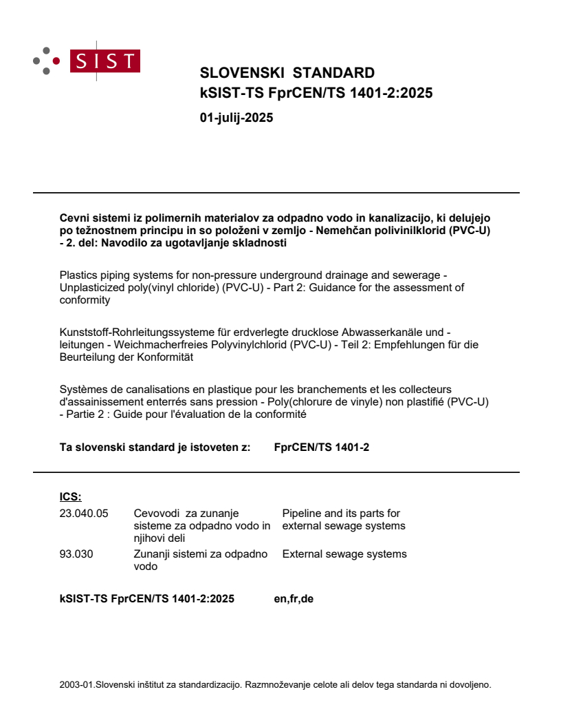 kTS FprCEN/TS 1401-2:2025
