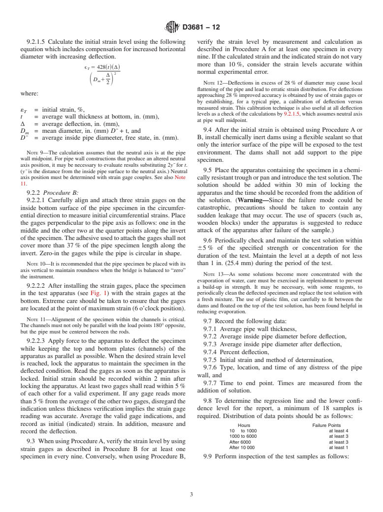 ASTM D3681-12 - Standard Test Method for  Chemical Resistance of &ldquo;Fiberglass&rdquo; (Glass&ndash;Fiber&ndash;Reinforced Thermosetting-Resin) Pipe in a Deflected Condition