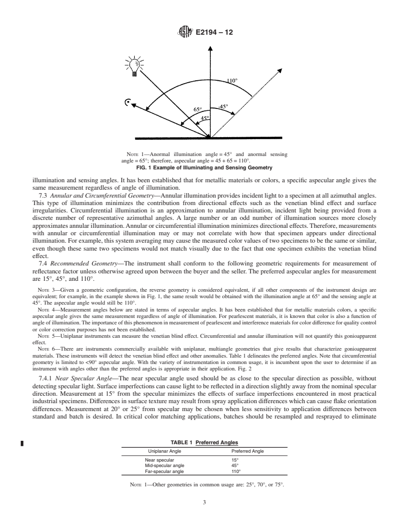 REDLINE ASTM E2194-12 - Standard Practice for Multiangle Color Measurement of Metal Flake Pigmented Materials