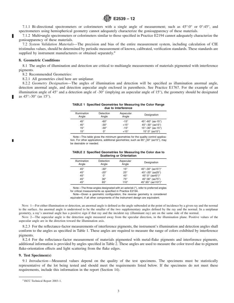 REDLINE ASTM E2539-12 - Standard Practice for Multiangle Color Measurement of Interference Pigments