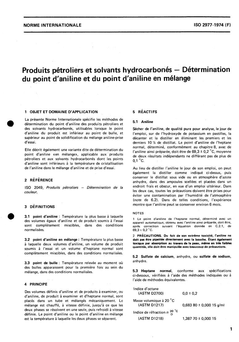 ISO 2977:1974 - Petroleum products and hydrocarbon solvents — Determination of aniline point and mixed aniline point
Released:7/1/1974