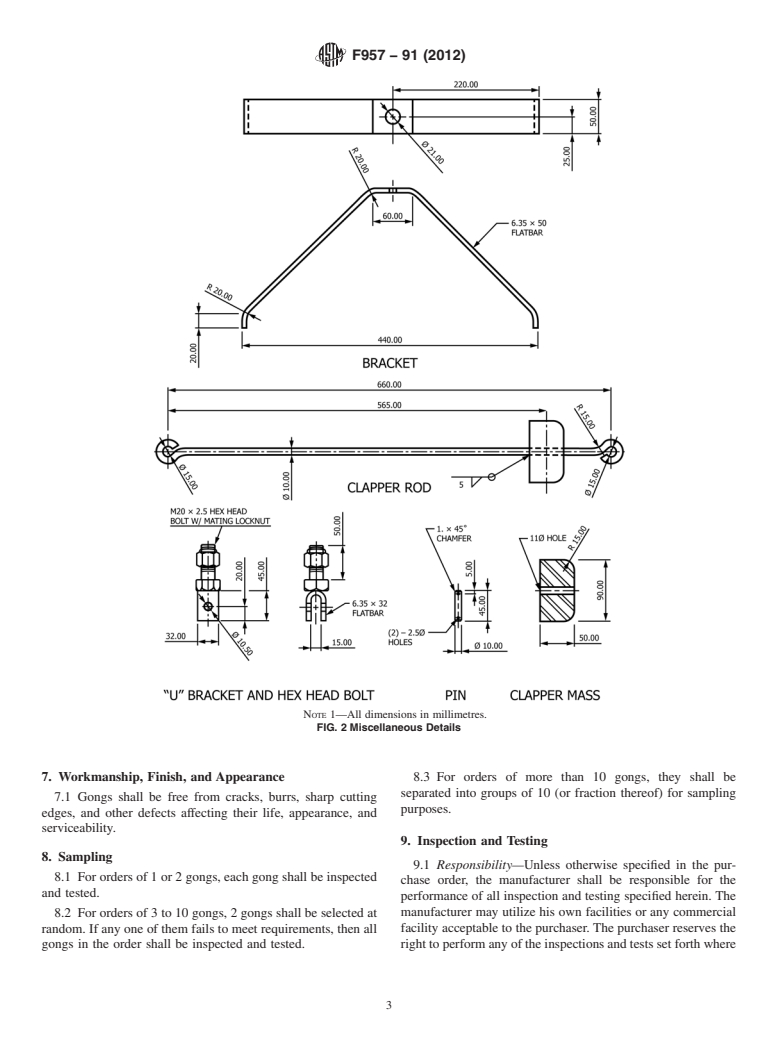 ASTM F957-91(2012) - Standard Specification for  Gong, Sound Signaling