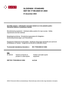 SIST EN 17109:2020+A1:2024 - Page 1 preview