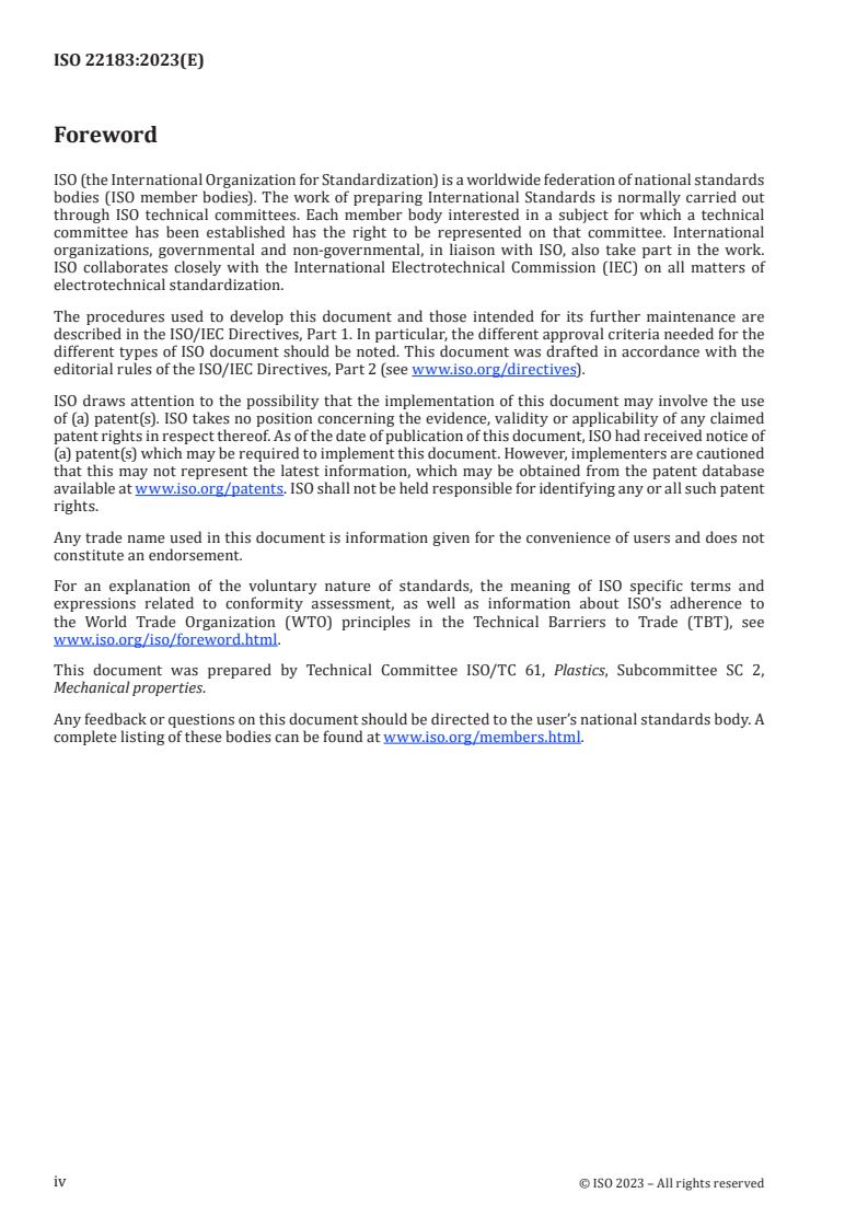 ISO 22183:2023 ISO 22183:2023 - Plastics — Validation of force-time curves obtained from high-speed tensile tests
Released:25. 05. 2023 - Page 4 preview