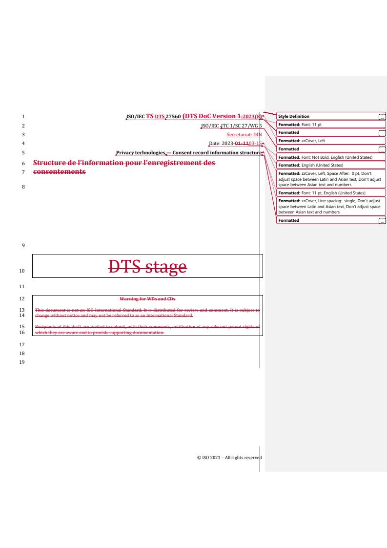 REDLINE ISO/IEC DTS 27560 - Privacy technologies — Consent record information structure
Released:16. 03. 2023