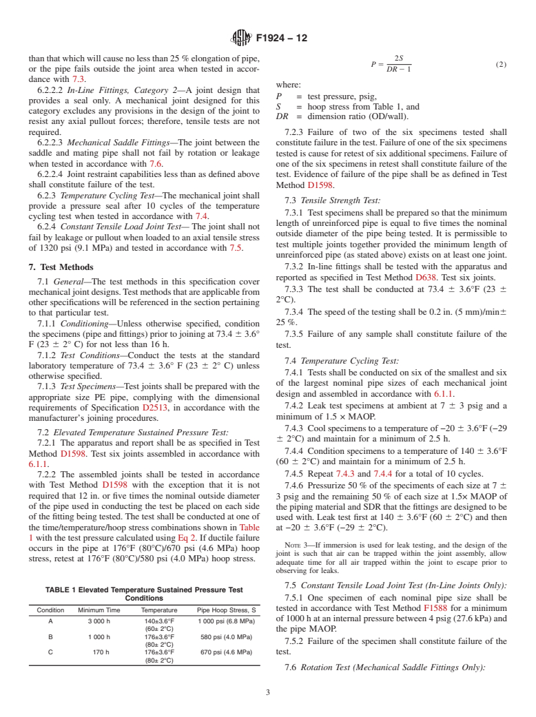 ASTM F1924-12 - Standard Specification for Plastic Mechanical Fittings for Use on Outside Diameter Controlled Polyethylene Gas Distribution Pipe and Tubing