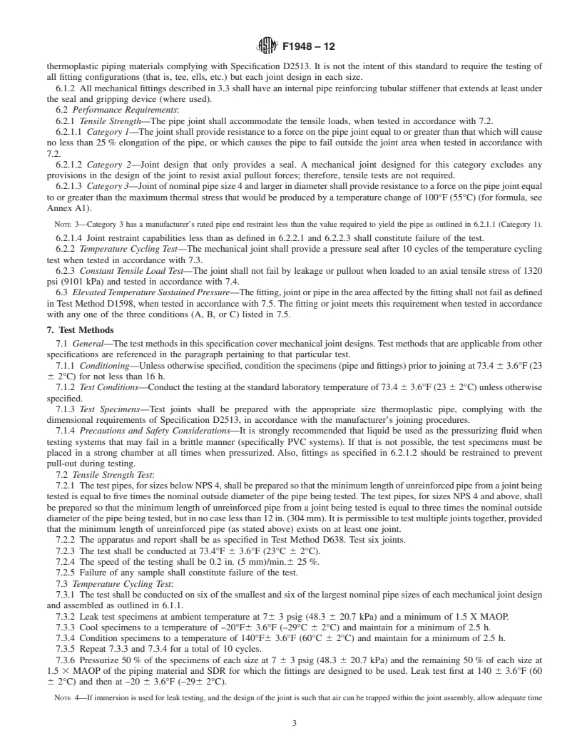 REDLINE ASTM F1948-12 - Standard Specification for Metallic Mechanical Fittings for Use on Outside Diameter Controlled Thermoplastic Gas Distribution Pipe and Tubing