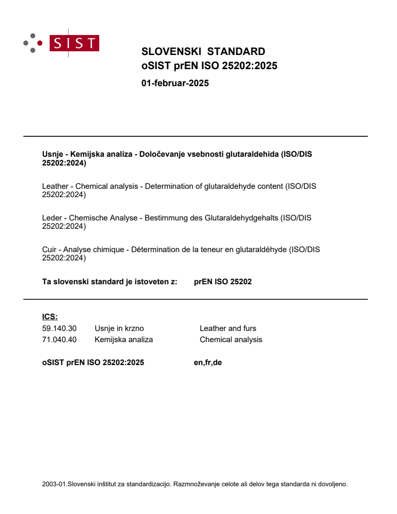 prEN ISO 25202:2025