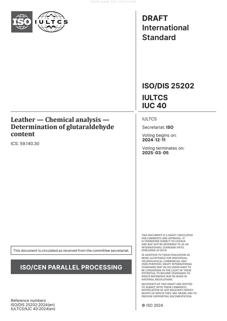 prEN ISO 25202:2025