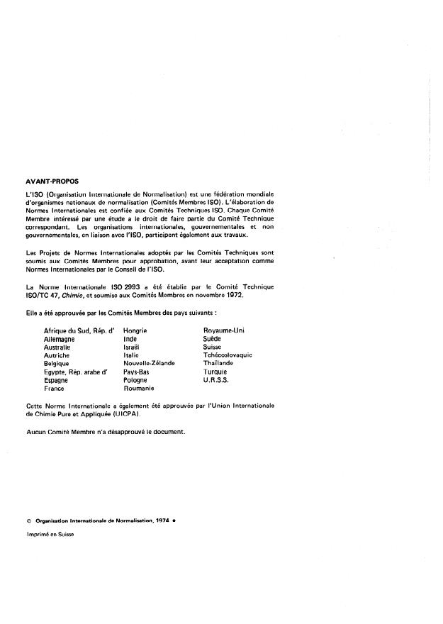 ISO 2993:1974 ISO 2993:1974 - Sulfate d'ammonium a usage industriel -- Détermination de l'acidité libre -- Méthode titrimétrique - Page 2 preview