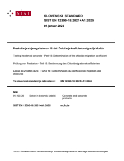 EN 12390-18:2021+A1:2025 - BARVE - Page 1 preview