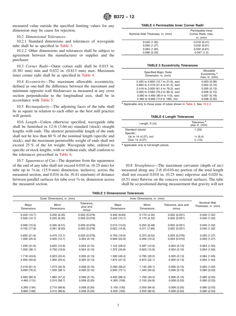 ASTM B372-12 - Standard Specification for  Seamless Copper and Copper-Alloy Rectangular Waveguide Tube