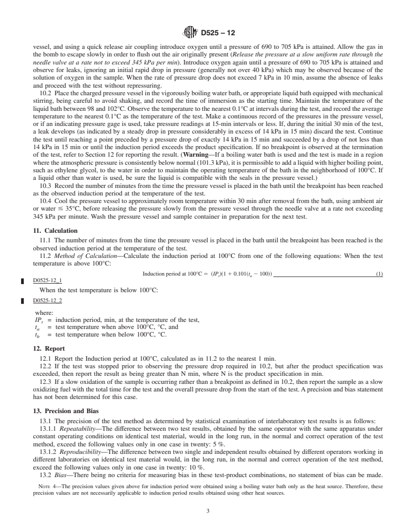 REDLINE ASTM D525-12 - Standard Test Method for Oxidation Stability of Gasoline (Induction Period Method)