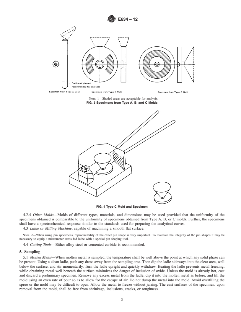 REDLINE ASTM E634-12 - Standard Practice for  Sampling of Zinc and Zinc Alloys by Spark Atomic Emission Spectrometry