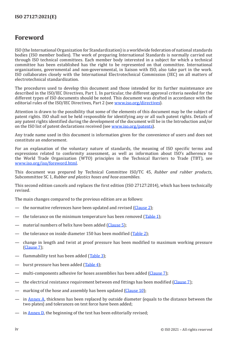 ISO 27127:2021 ISO 27127:2021 - Thermoplastic multi-layer (non-vulcanized) hoses and hose assemblies for the transfer of liquid petroleum gas and liquefied natural gas — Specification
Released:11/1/2021 - Page 4 preview