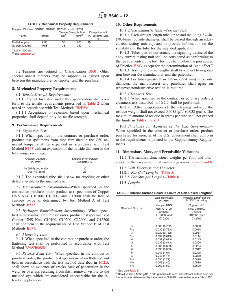 ASTM B640-12 - Standard Specification for Welded Copper Tube for Air Conditioning and Refrigeration Service