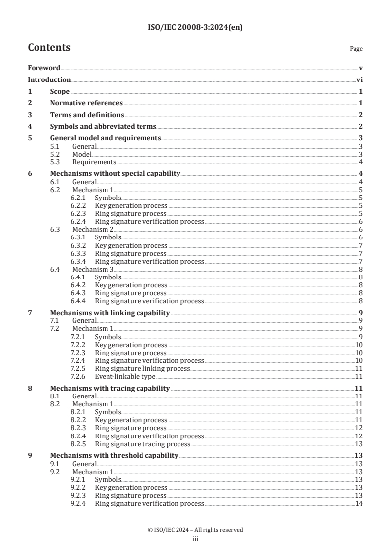 ISO/IEC 20008-3:2024 - Information security — Anonymous digital signatures — Part 3: Mechanisms using multiple public keys
Released:12/3/2024