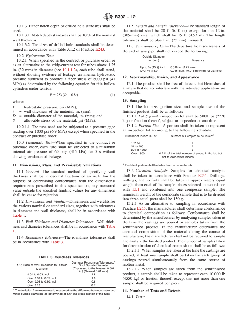 ASTM B302-12 - Standard Specification for Threadless Copper Pipe, Standard Sizes