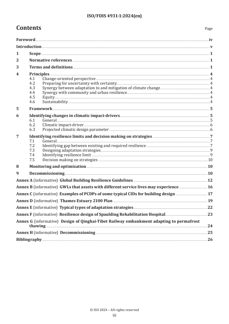 ISO/FDIS 4931-1 - Buildings and civil engineering works — Principles, framework and guidance for resilience design — Part 1: Adaptation to climate change
Released:13. 06. 2024