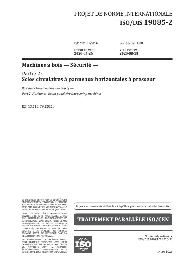 ISO/DIS 19085-2
