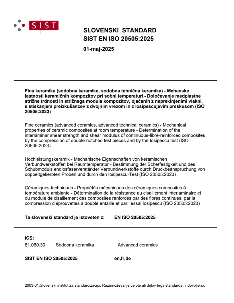 EN ISO 20505:2025