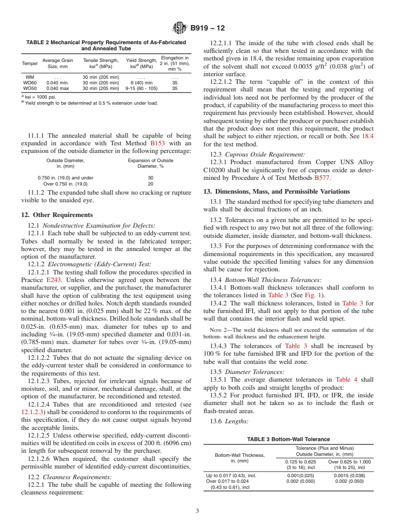 ASTM B919-12 - Standard Specification for Welded Copper Heat Exchanger Tubes With Internal Enhancement