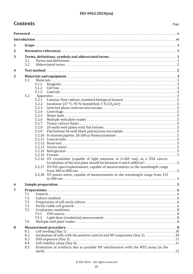 ISO 4962:2024 - Nanotechnologies — In vitro acute nanoparticle phototoxicity assay
Released:11/5/2024