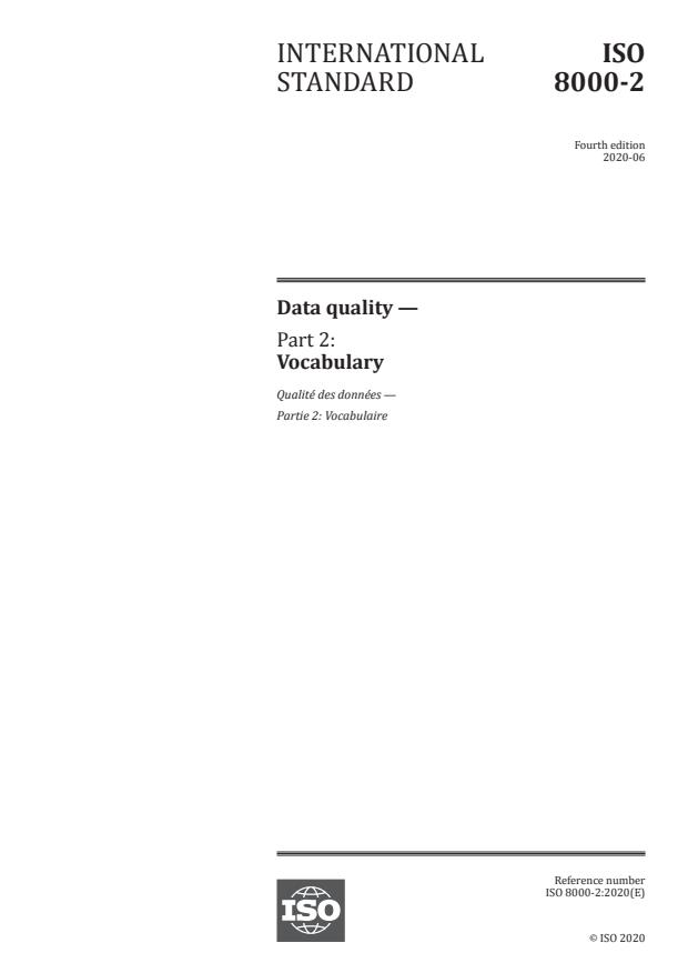 ISO 8000-2:2020 - Data quality