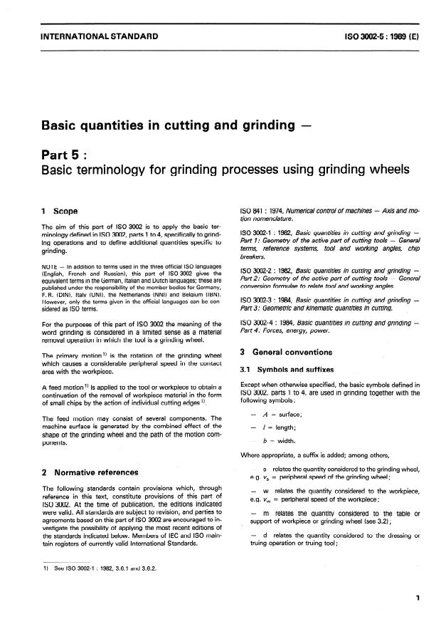 ISO 3002-5:1989 ISO 3002-5:1989 - Basic quantities in cutting and grinding - Page 3 preview
