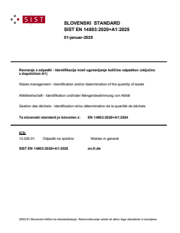 SIST EN 14803:2020+A1:2025 - Page 1 preview