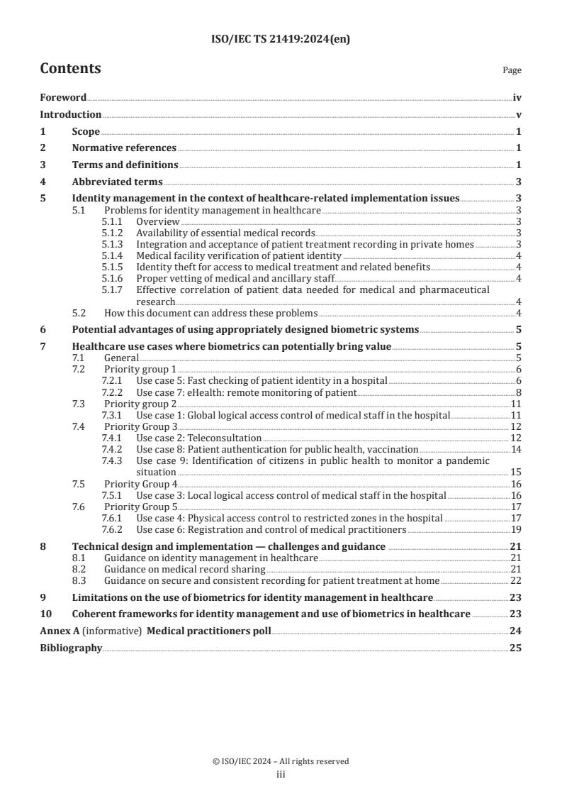 ISO/IEC TS 21419:2024 - Information technology — Cross-jurisdictional and societal aspects of implementation of biometric technologies — Use of biometrics for identity management in healthcare
Released:11/22/2024