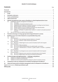 ISO/IEC TS 21419:2024 ISO/IEC TS 21419:2024 - Information technology — Cross-jurisdictional and societal aspects of implementation of biometric technologies — Use of biometrics for identity management in healthcare
Released:11/22/2024 - Page 3 preview
