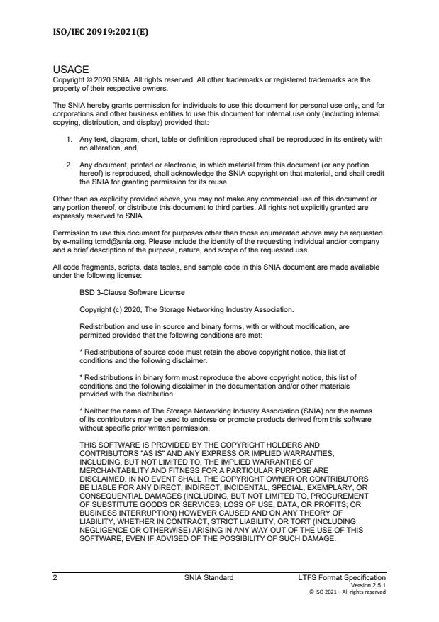 ISO/IEC 20919:2021 ISO/IEC 20919:2021 - Information technology -- Linear tape file system (LTFS) Format specification - Page 4 preview