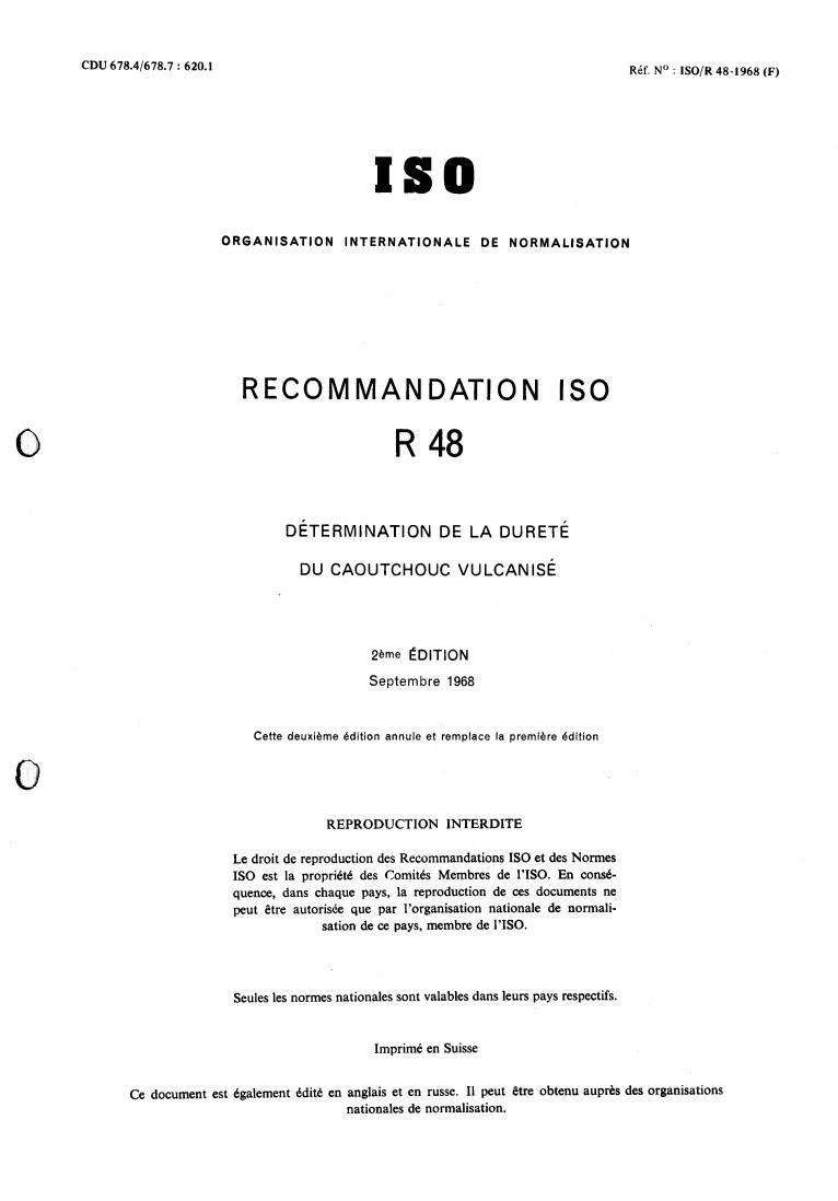 ISO/R 48:1968 - Title missing - Legacy paper document
Released:1/1/1968