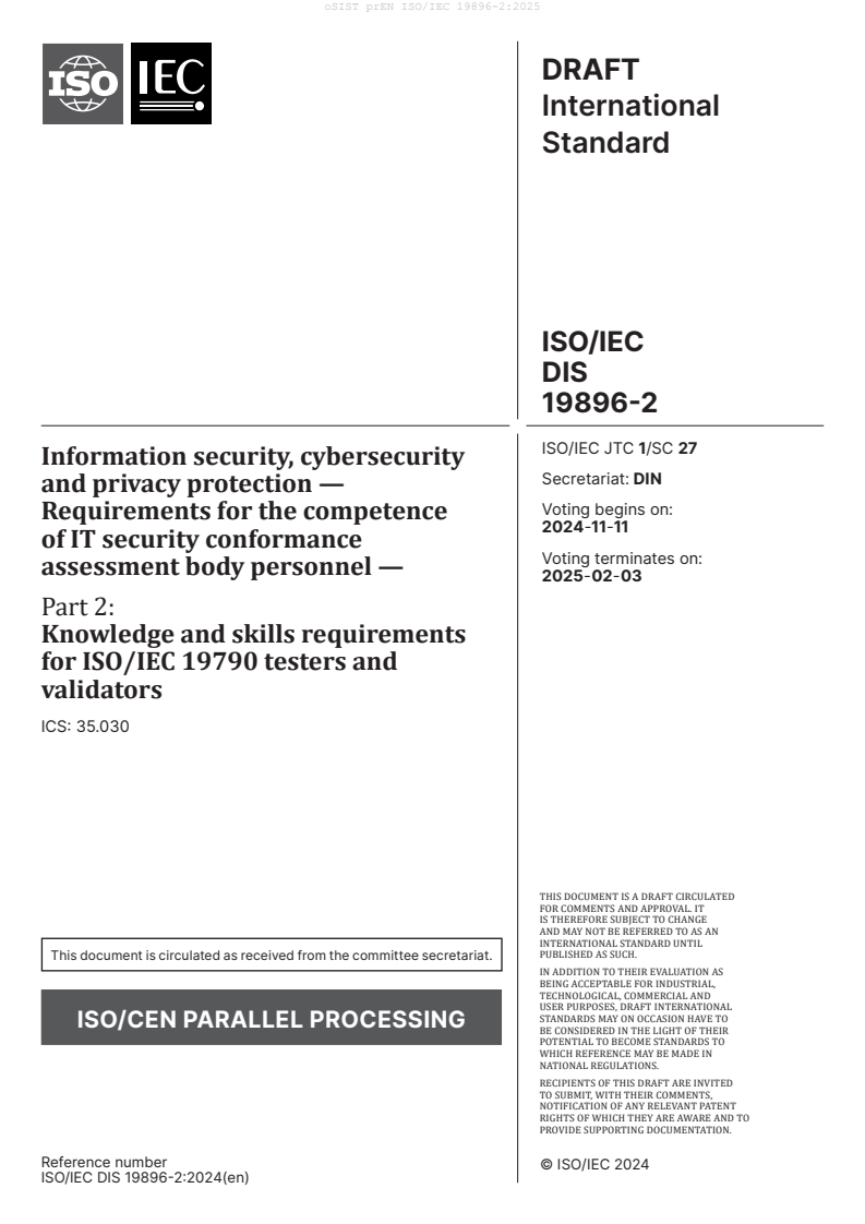 prEN ISO/IEC 19896-2:2025 - BARVE