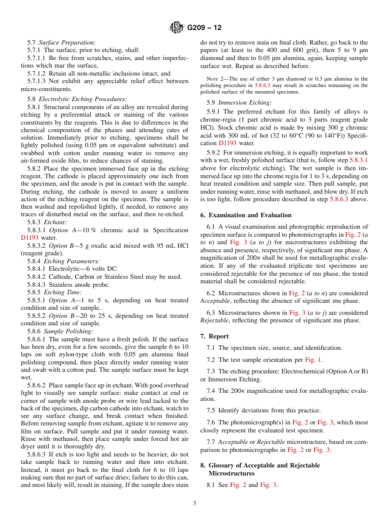 ASTM G209-12 - Standard Practice for Detecting mu-phase in Wrought Nickel-Rich, Chromium, Molybdenum-Bearing  Alloys