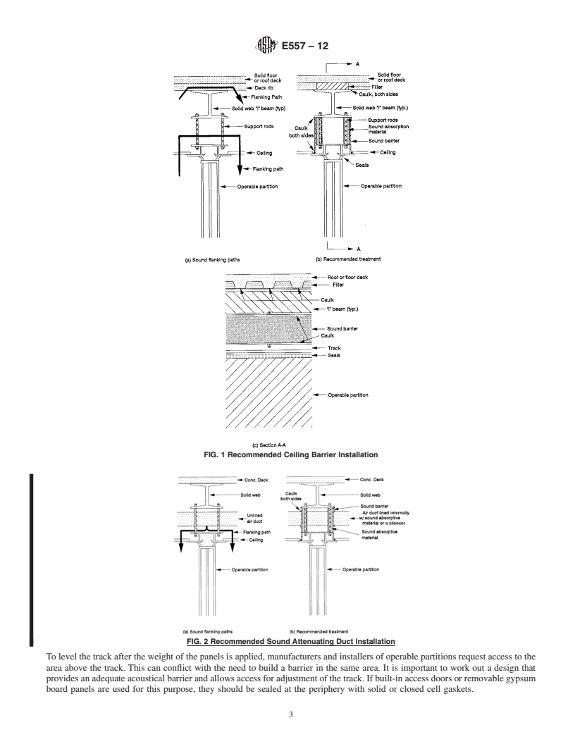 REDLINE ASTM E557-12 - Standard Guide for Architectural Design and Installation Practices for Sound Isolation between Spaces Separated by Operable Partitions