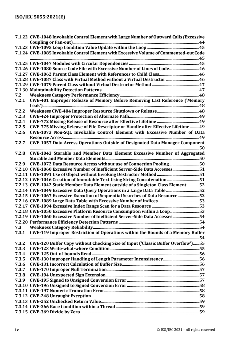 ISO/IEC 5055:2021 ISO/IEC 5055:2021 - Information technology — Software measurement — Software quality measurement — Automated source code quality measures
Released:3/30/2021 - Page 4 preview
