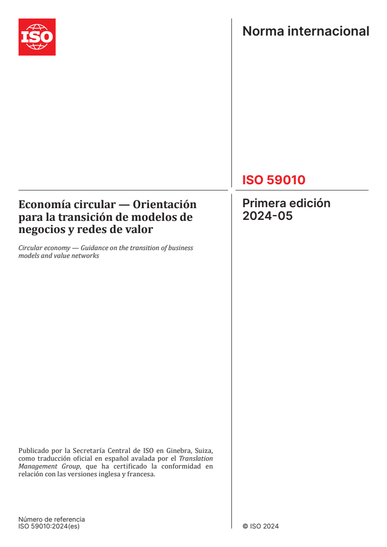 ISO 59010:2024 - Circular economy — Guidance on the transition of business models and value networks
Released:7. 02. 2025