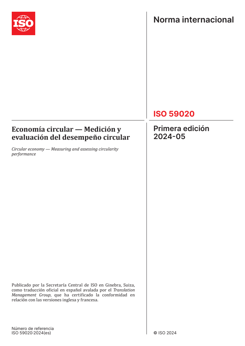 ISO 59020:2024 - Circular economy — Measuring and assessing circularity performance
Released:25. 04. 2025