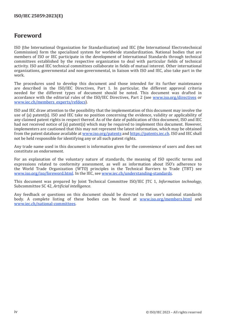 ISO/IEC 25059:2023 ISO/IEC 25059:2023 - Software engineering — Systems and software Quality Requirements and Evaluation (SQuaRE) — Quality model for AI systems
Released:28. 06. 2023 - Page 4 preview