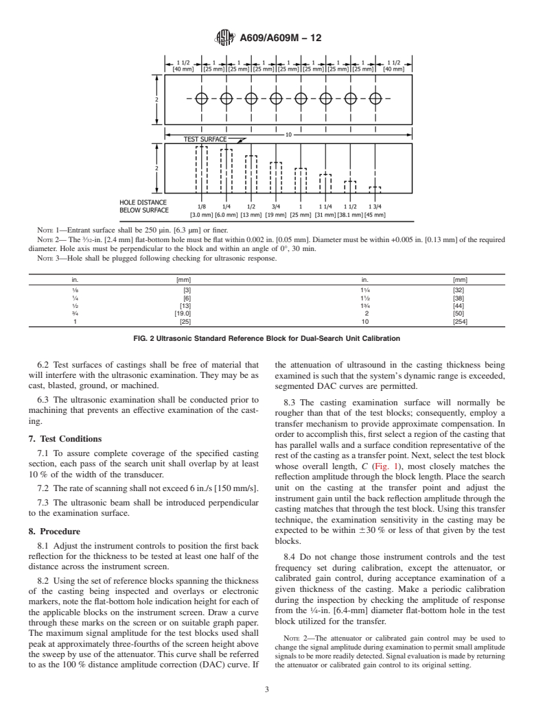 ASTM A609/A609M-12 - Standard Practice for  Castings, Carbon, Low-Alloy, and Martensitic Stainless Steel, Ultrasonic Examination Thereof