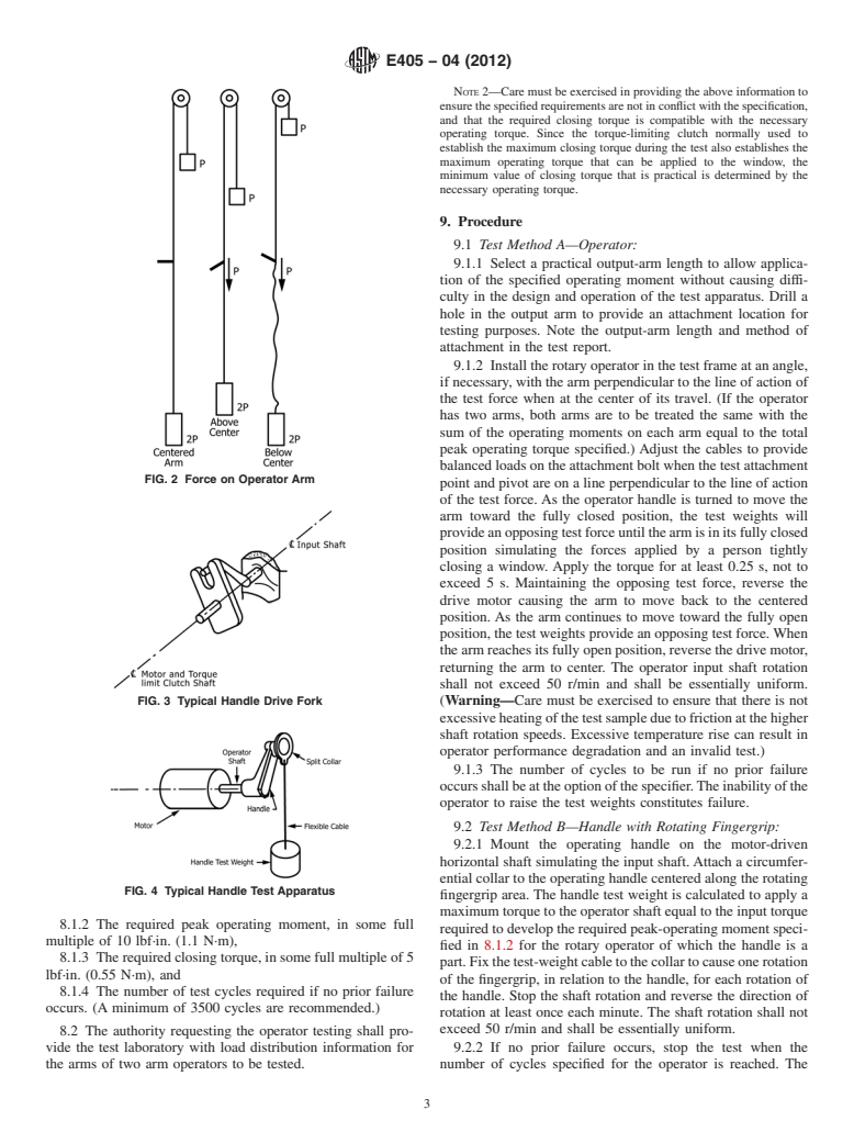 ASTM E405-04(2012) - Standard Test Methods for  Wear Testing Rotary Operators for Windows