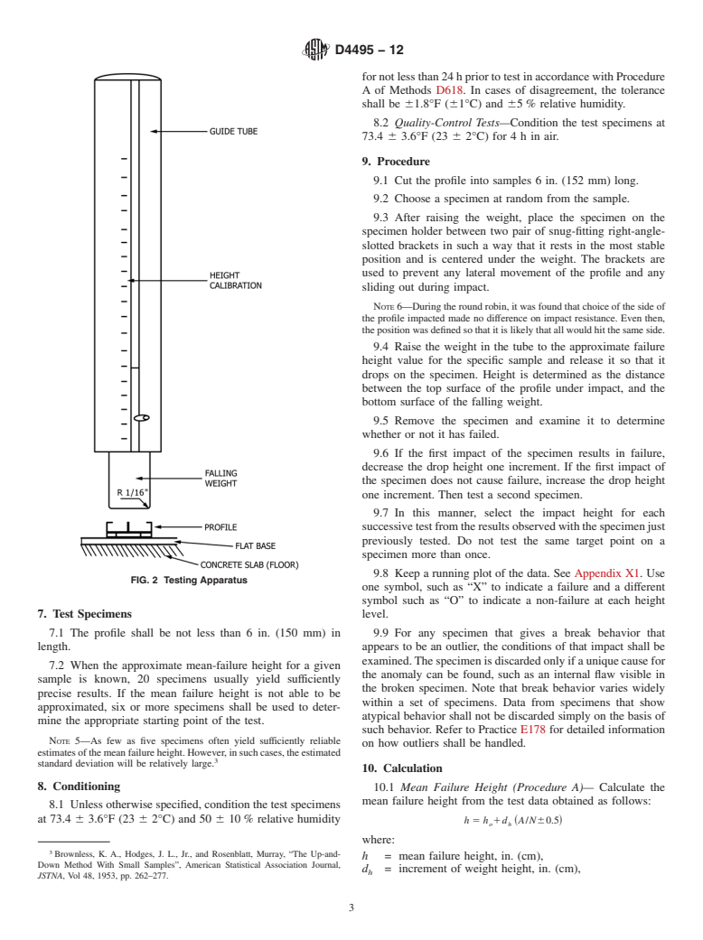 ASTM D4495-12 - Standard Test Method for  Impact Resistance of Poly(Vinyl Chloride) (PVC) Rigid Profiles by Means of a Falling Weight