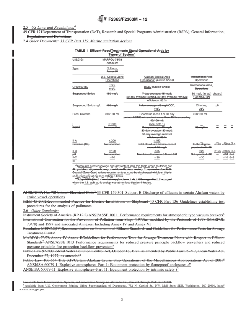 REDLINE ASTM F2363/F2363M-12 - Standard Specification for Sewage and Graywater Flow Through Treatment Systems