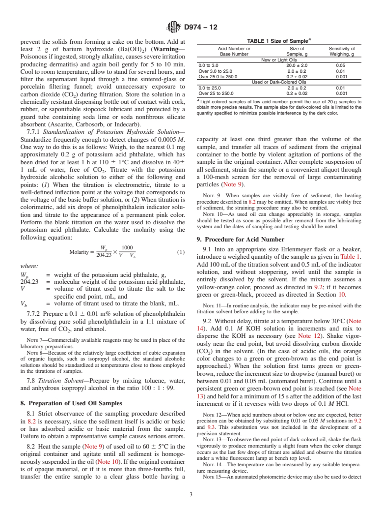 ASTM D974-12 - Standard Test Method for Acid and Base Number by Color-Indicator Titration