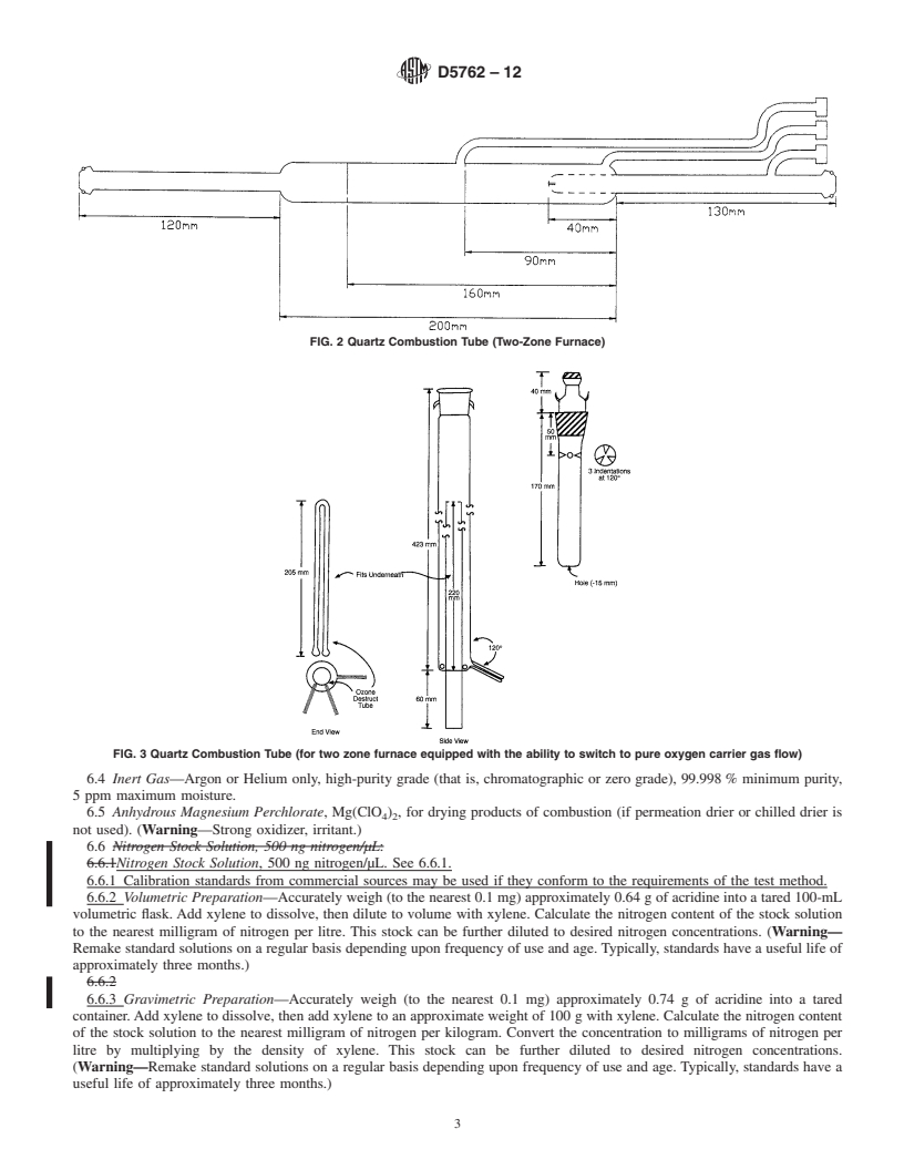 REDLINE ASTM D5762-12 - Standard Test Method for Nitrogen in Petroleum and Petroleum Products by Boat-Inlet Chemiluminescence