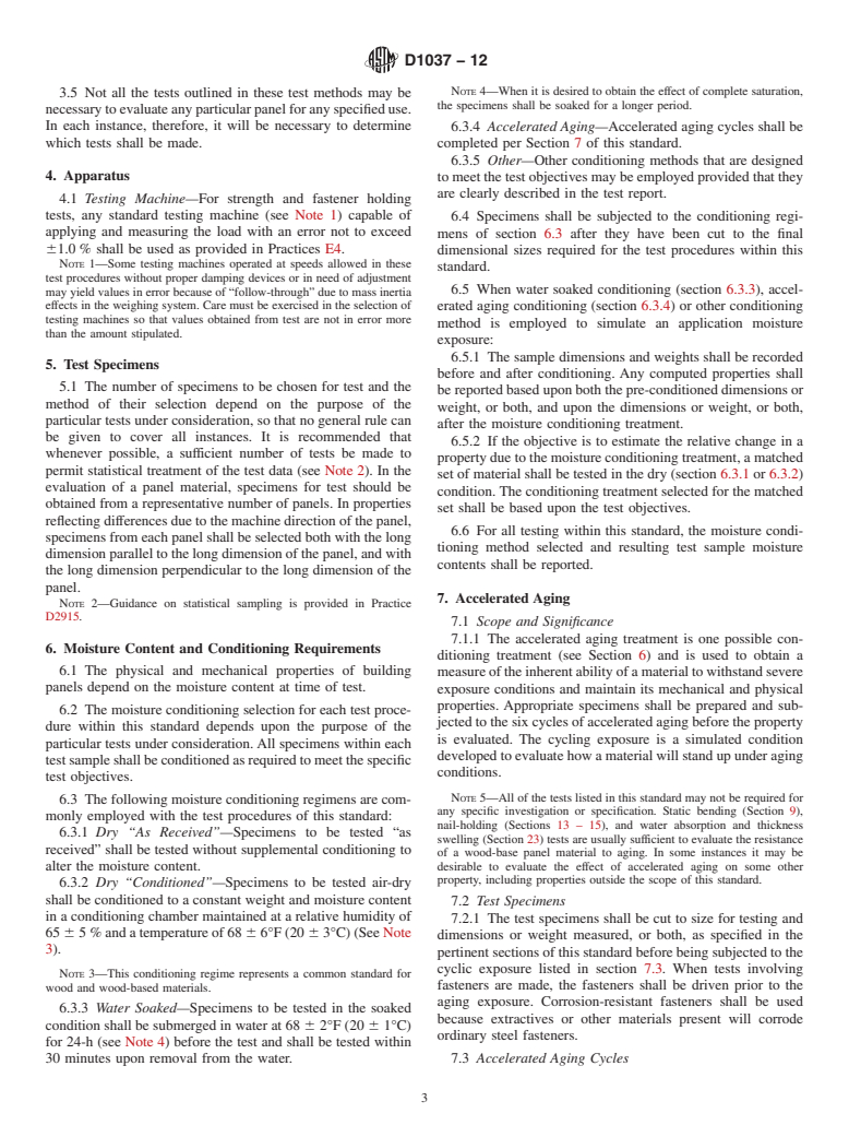 ASTM D1037-12 - Standard Test Methods for Evaluating Properties of Wood-Base Fiber and Particle Panel Materials